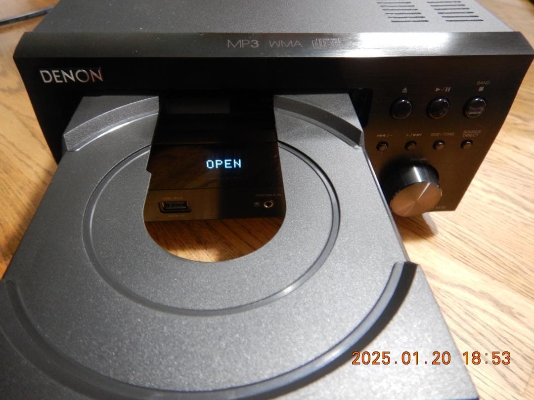 DENON/CDレシーバー/RCD-M38-K/動作確認済/カナレ・ケーブル付き