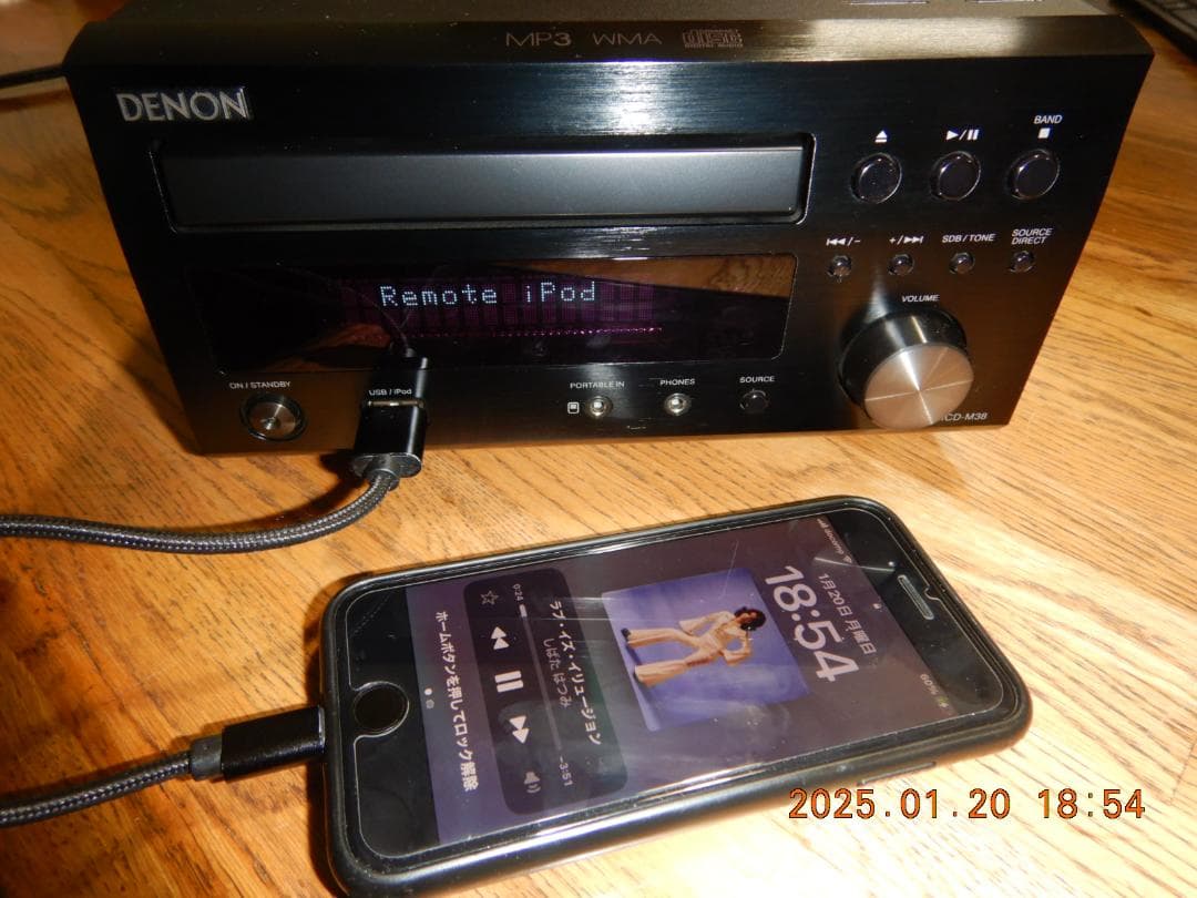 DENON/CDレシーバー/RCD-M38-K/動作確認済/カナレ・ケーブル付き