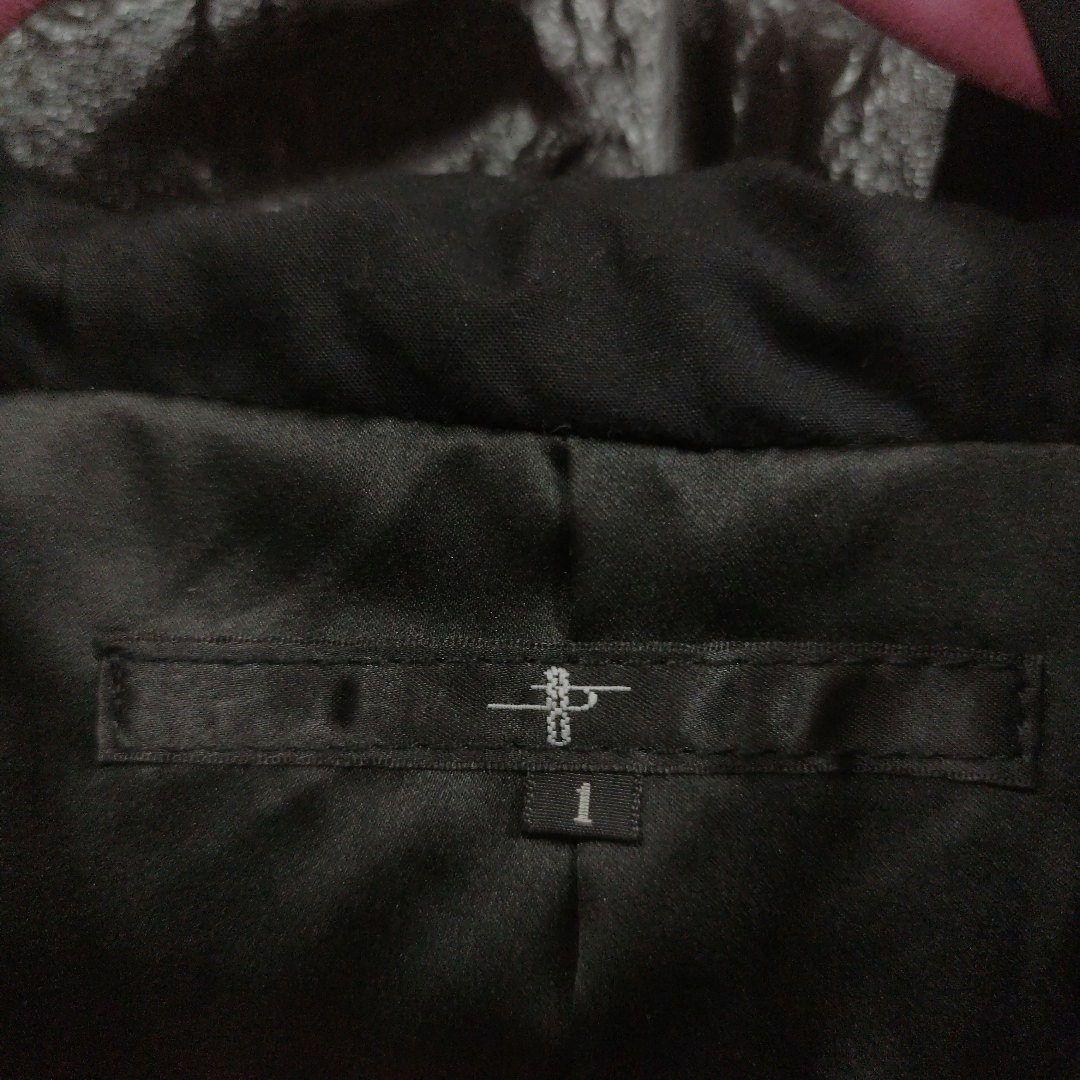 月星ノーアイディー黒ラムレザーシングルライダースフード付きジャケット完売品