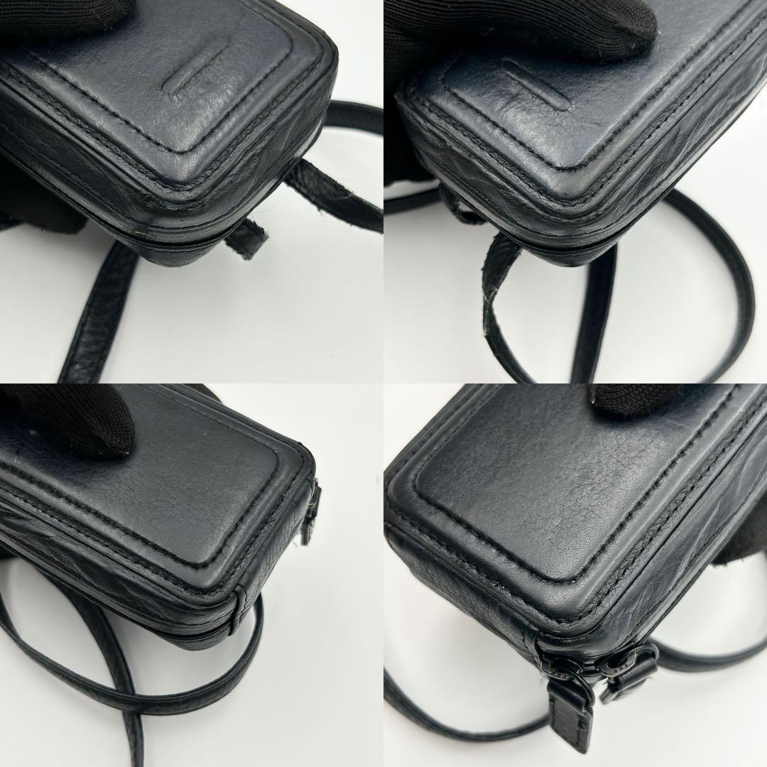 objcts.io マイクロバッグ アジャスタブルレザーストラップ付 ブラック