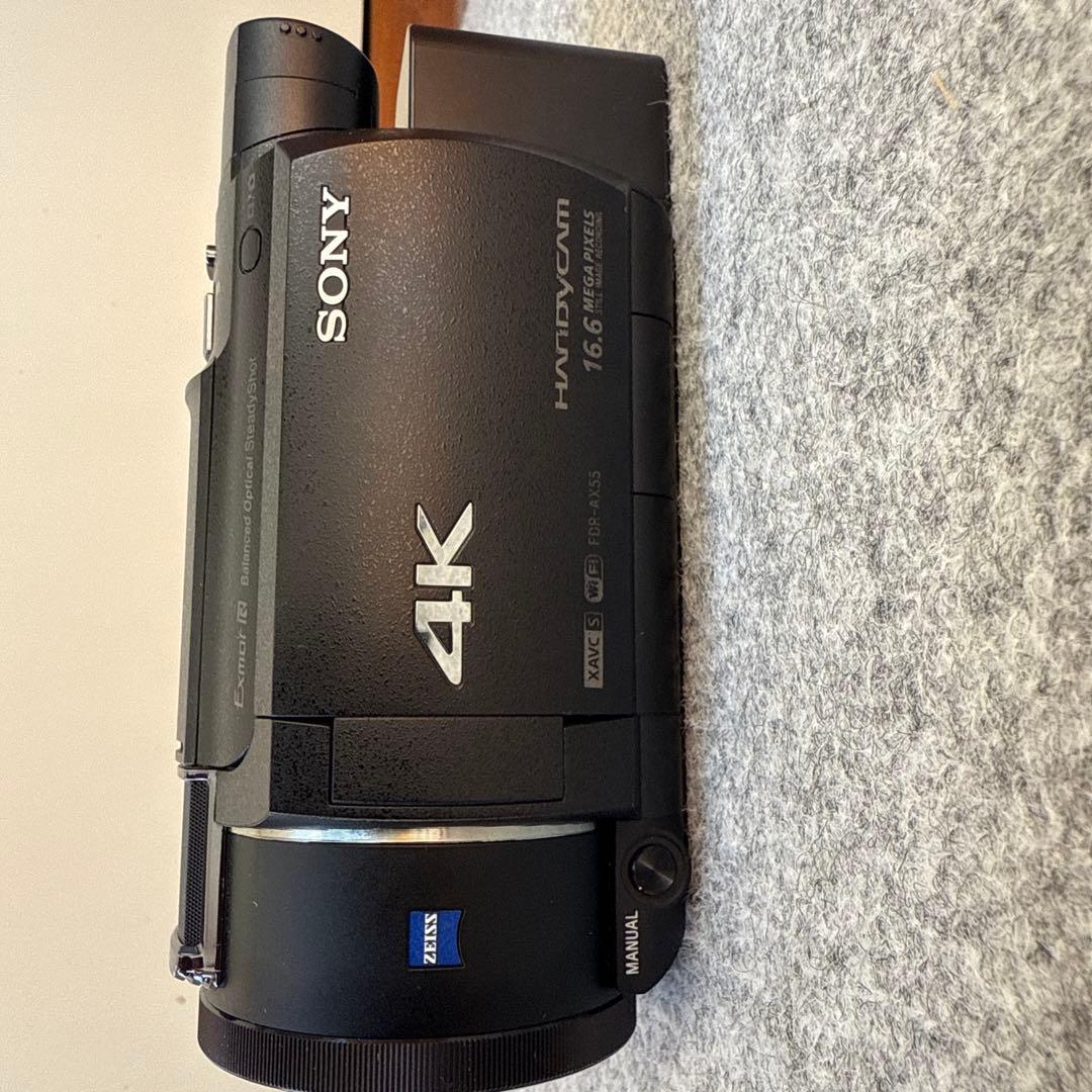 SONY FDR-AX55 4K ビデオカメラ 本体 バッテリー2個 箱あり