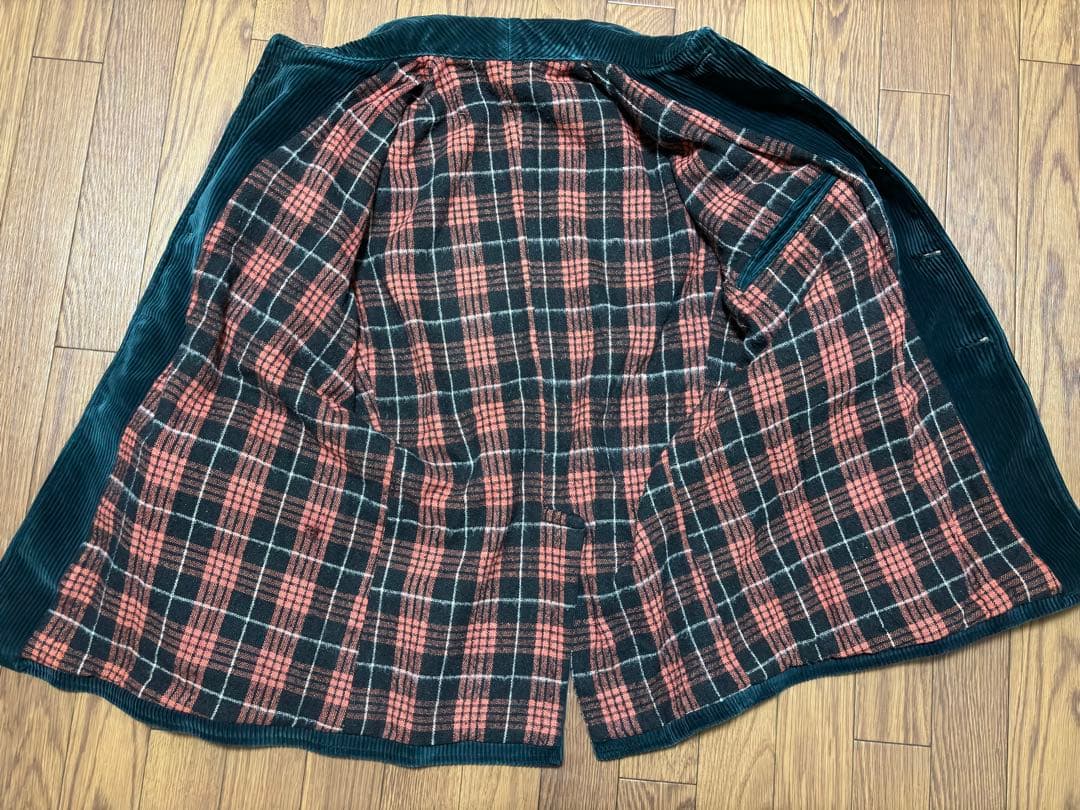 や*と様 フランスヴィンテージ 動物ボタン ハンティングジャケット グリーンコー