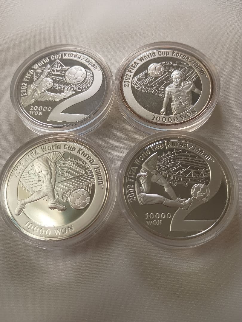 2002年 FIFA 日韓ワールドカップ 記念純銀硬貨 4枚セット 1oz×4