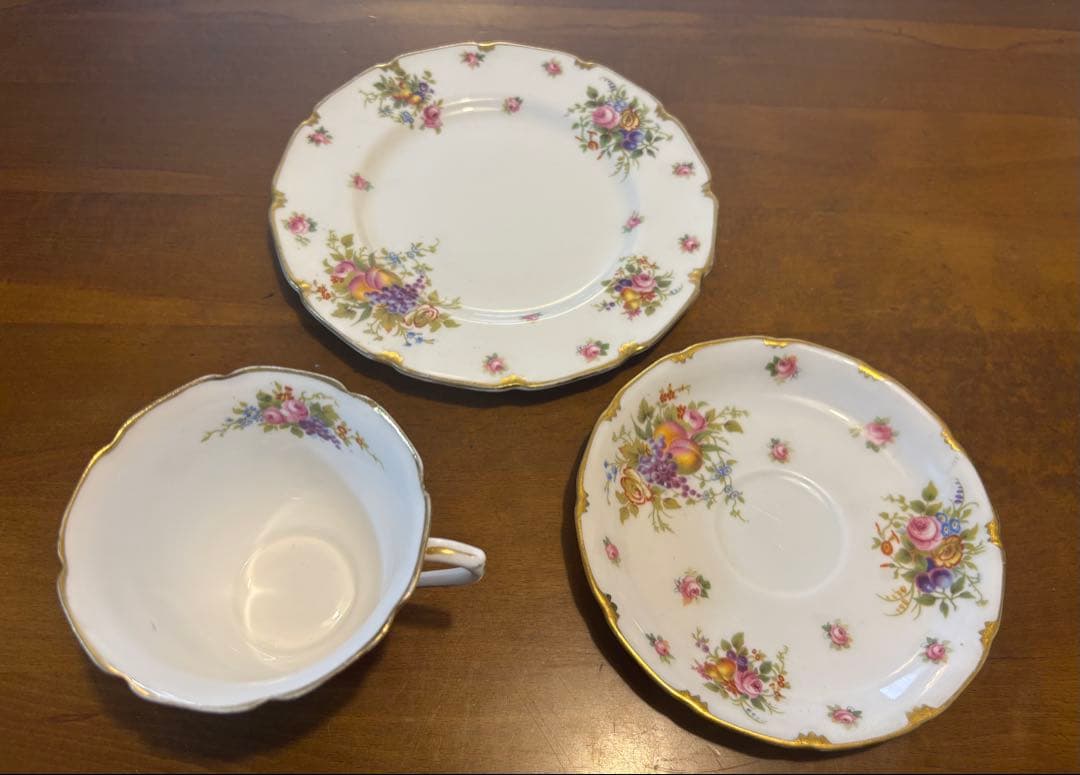 【英国購入アンティーク】1920年代　  花柄 トリオ