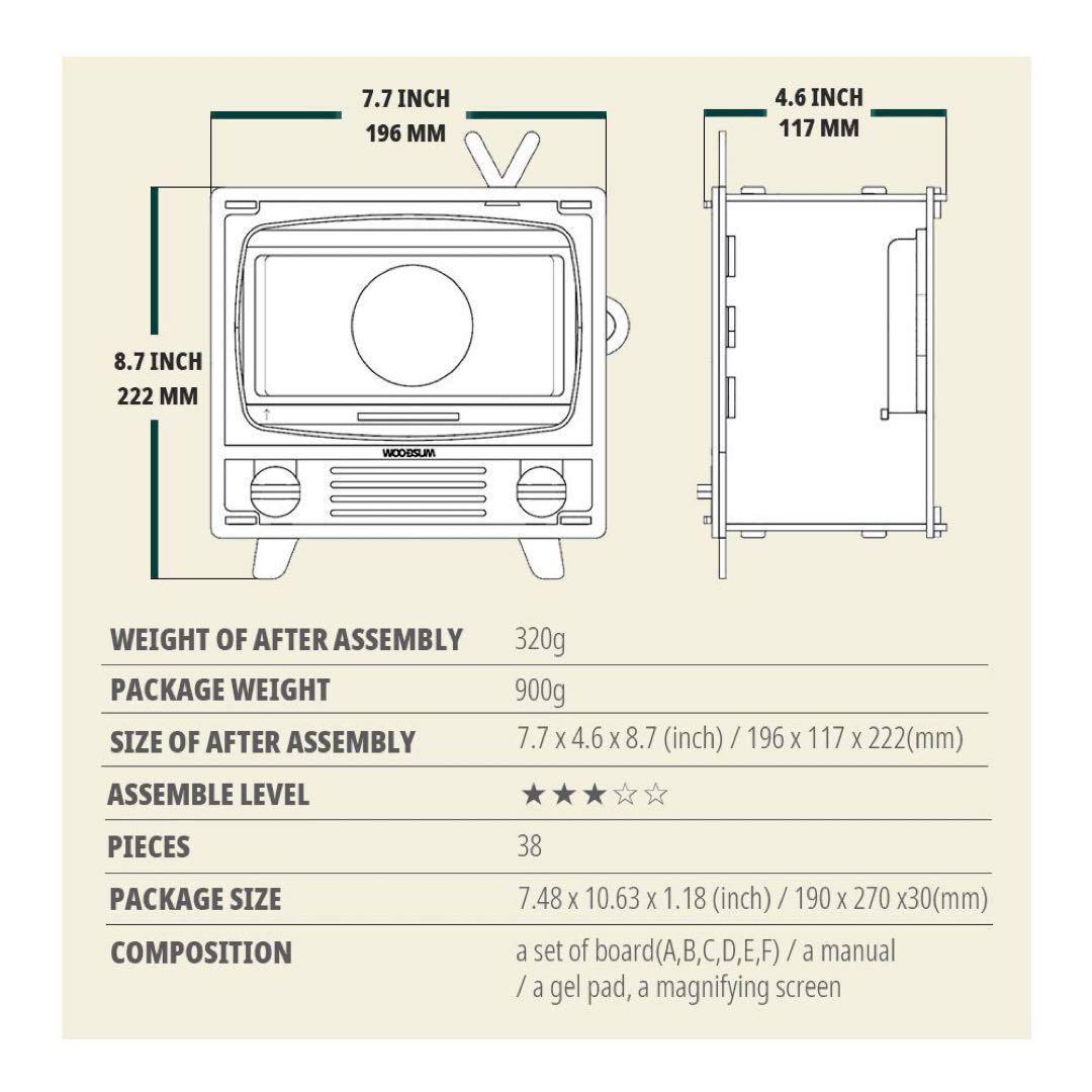 WOODSUM ❤️木製3D パズル スマートフォンテレビDIYキット 大人用