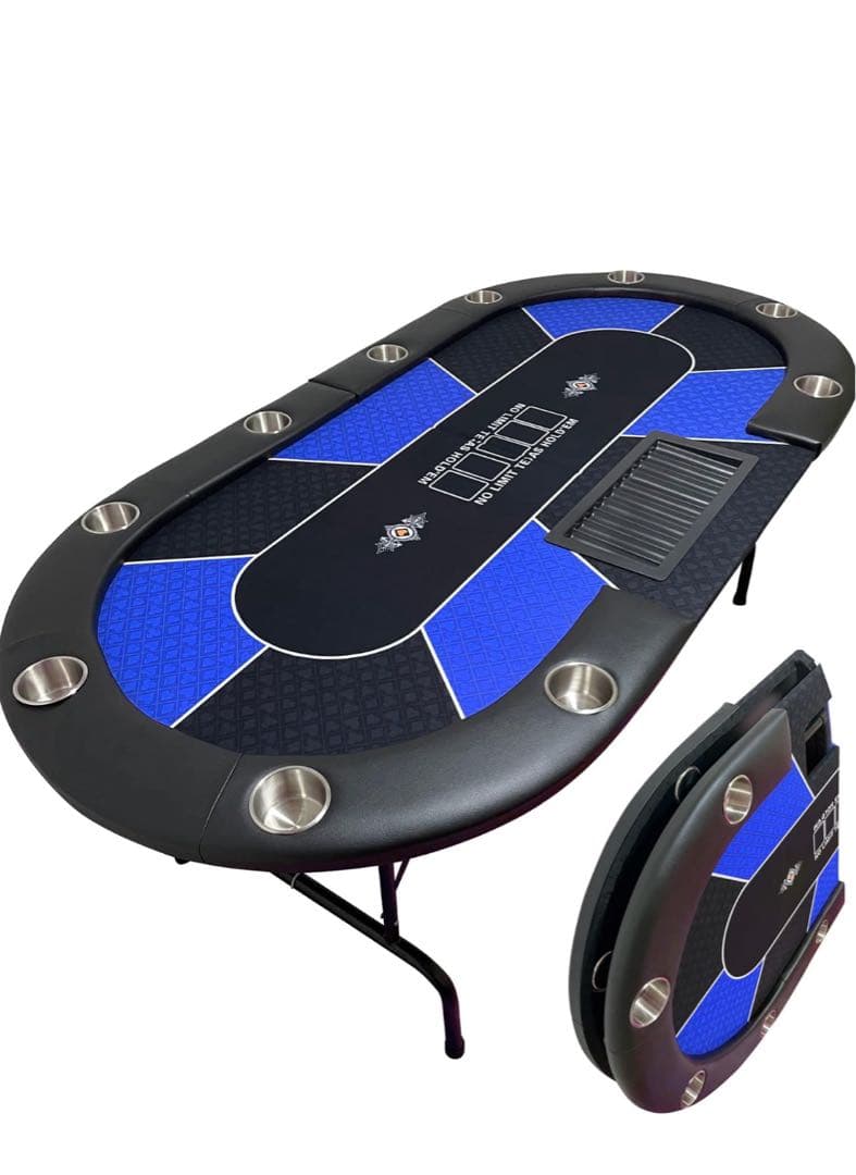ポーカーテーブル 折り畳み式 青と黒