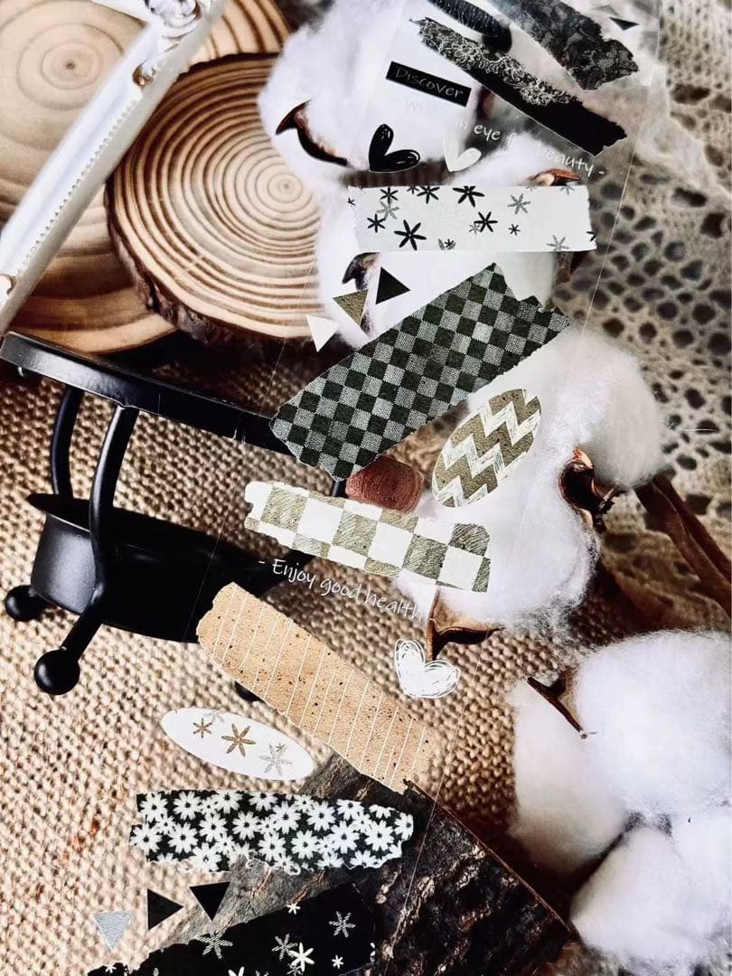 霖蓝汐原创手账《布艺面料》海外マスキングテープ　マステ 【2239】