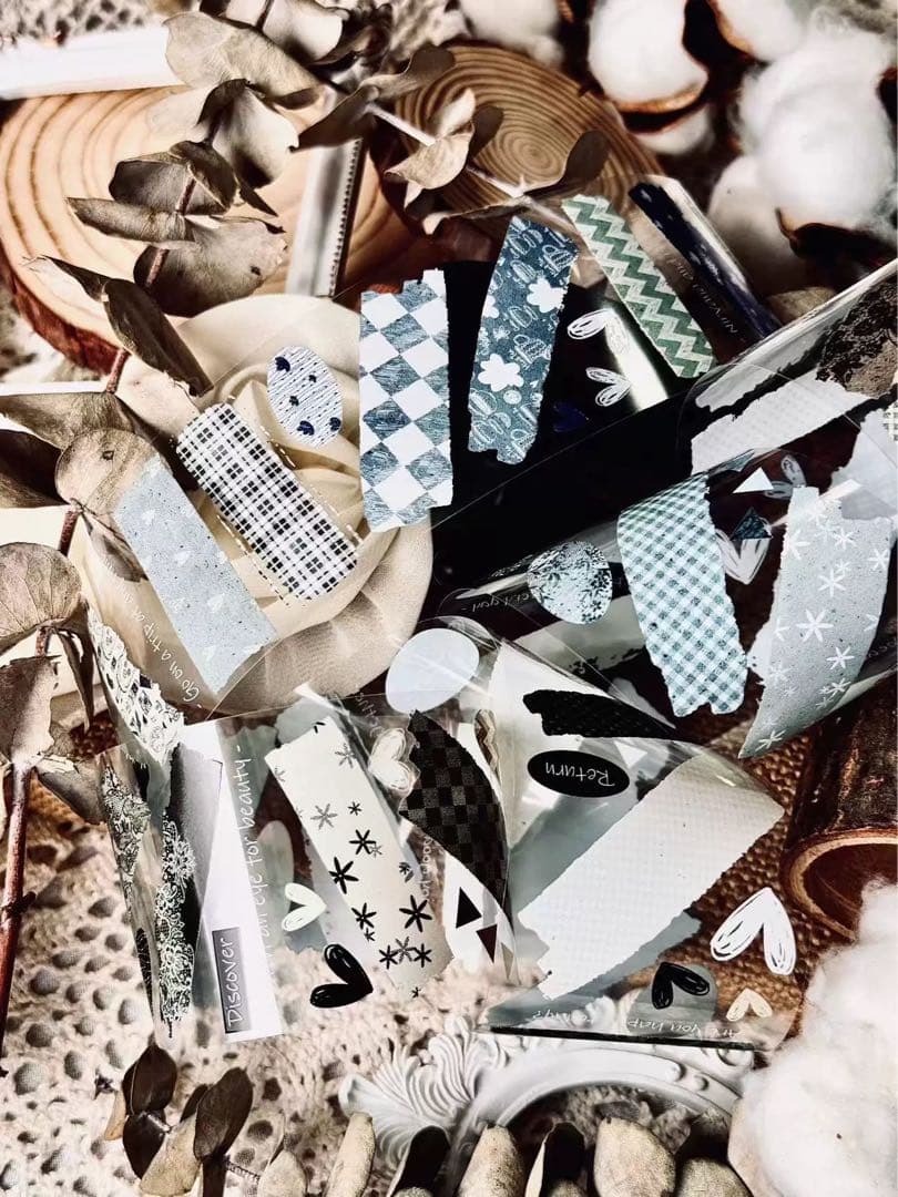 霖蓝汐原创手账《布艺面料》海外マスキングテープ　マステ 【2239】