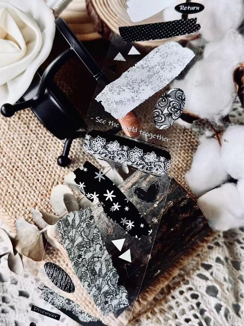 霖蓝汐原创手账《布艺面料》海外マスキングテープ　マステ 【2239】