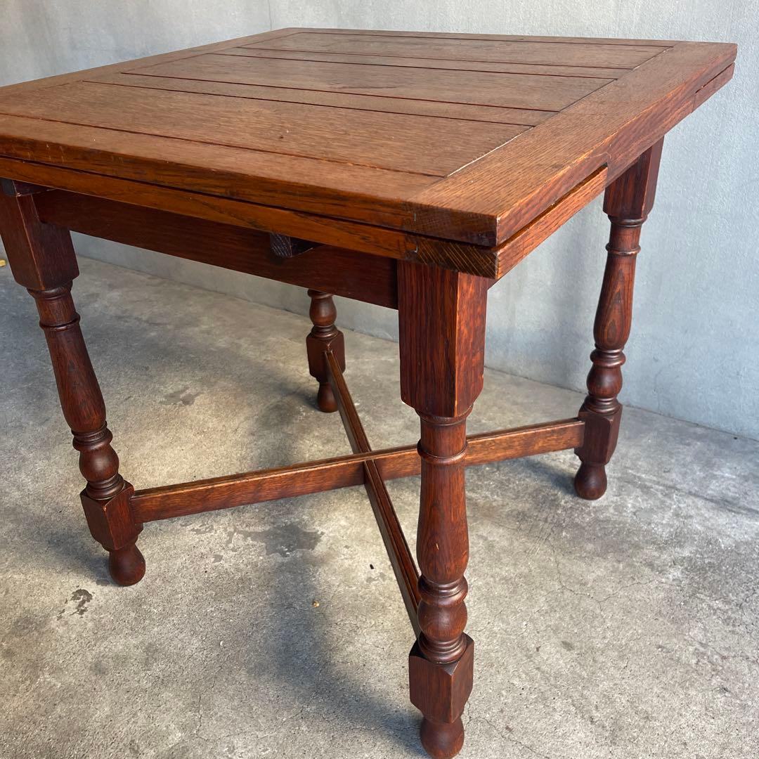 イギリス　オールドアンティーク家具 ドローリーフテーブル 拡張テーブル　オーク
