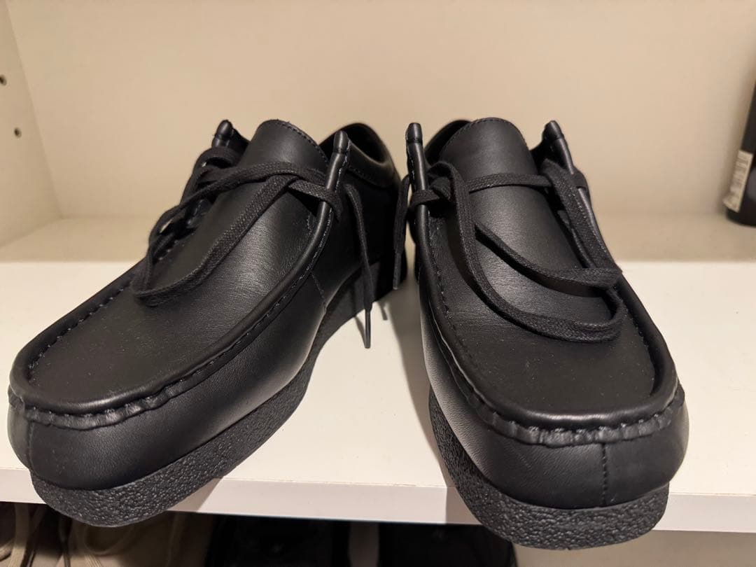 クラークス　ワラビー　ブラックレザー　ブーツ