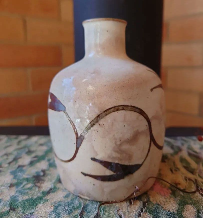 人間国宝　第十二代中里太郎右衛門　無庵　絵唐津鉄絵　砧　酒器　箱無し