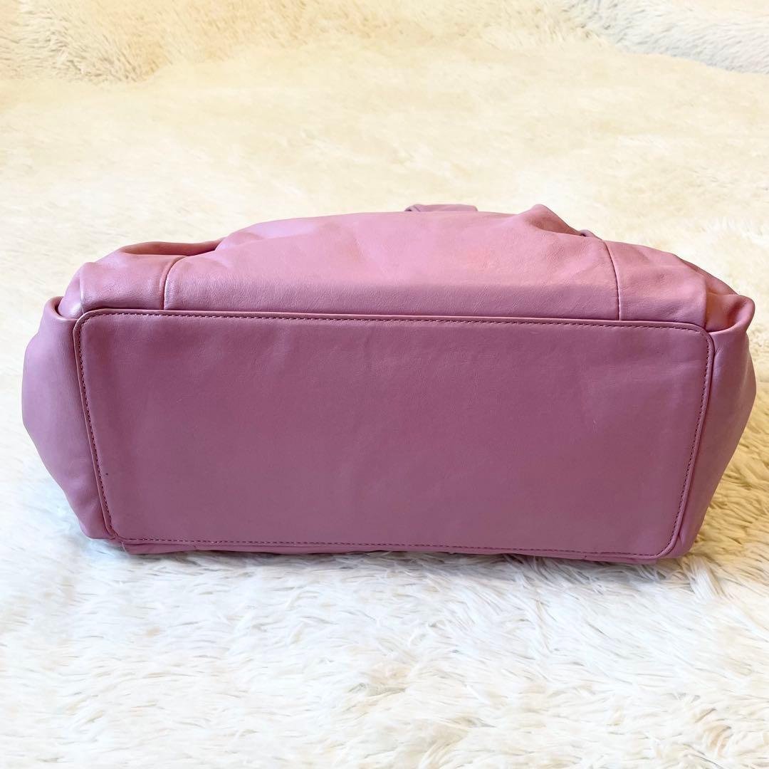 バッグ COACH pink leather handbag kisslock hobo