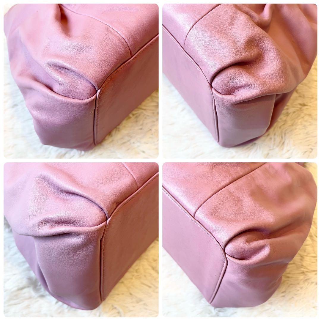 バッグ COACH pink leather handbag kisslock hobo