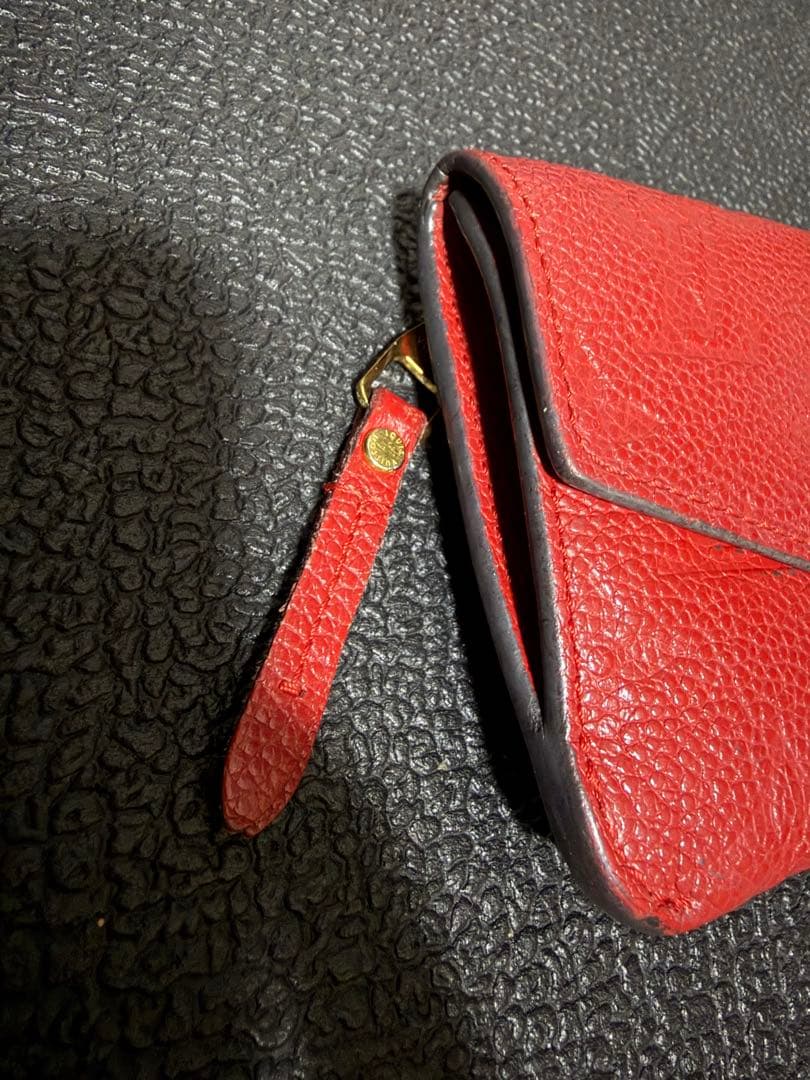 ルイヴィトン モノグラム アンプラント ポシェット クレ レザーケース 赤