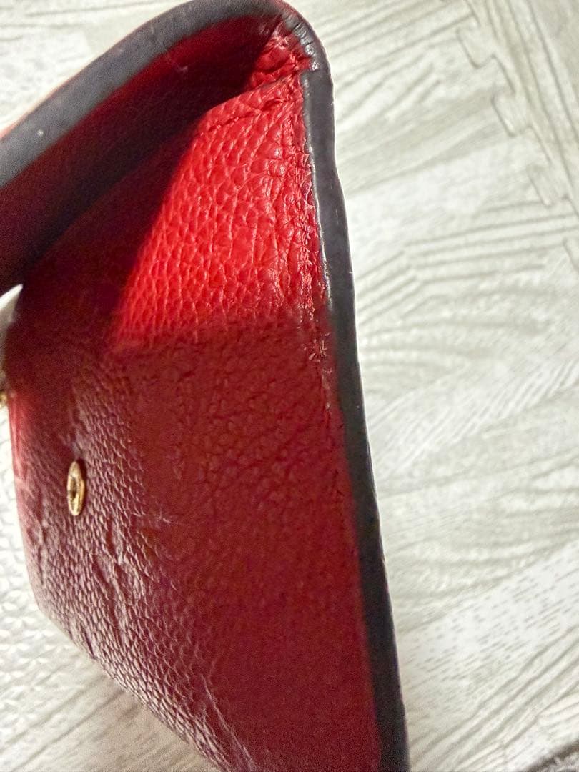 ルイヴィトン モノグラム アンプラント ポシェット クレ レザーケース 赤