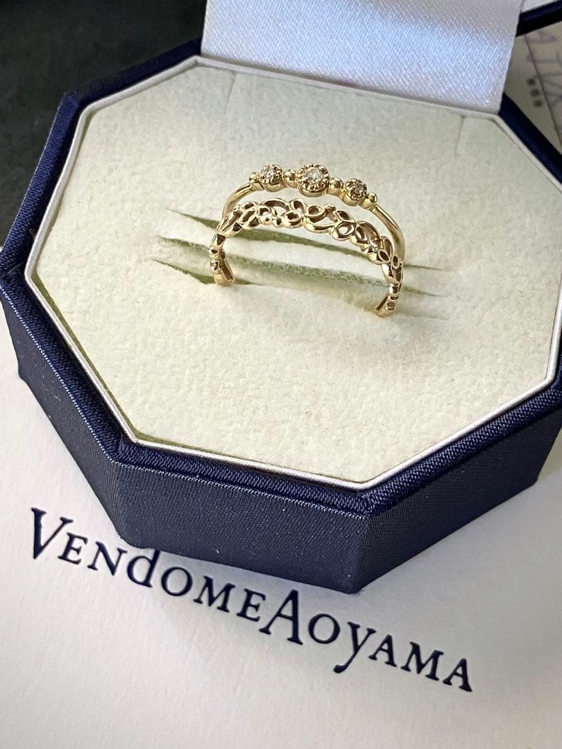ヴァンドーム青山　リング　K10 イエローゴールド　2本セット