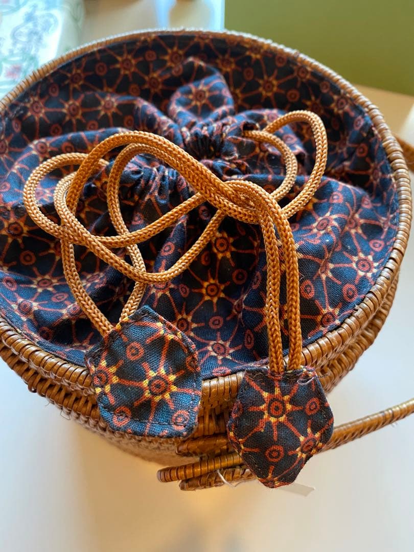 バスケット 野点 蔓製アダ 茶櫃 内巾着 茶道　茶籠　京都やました清昌堂