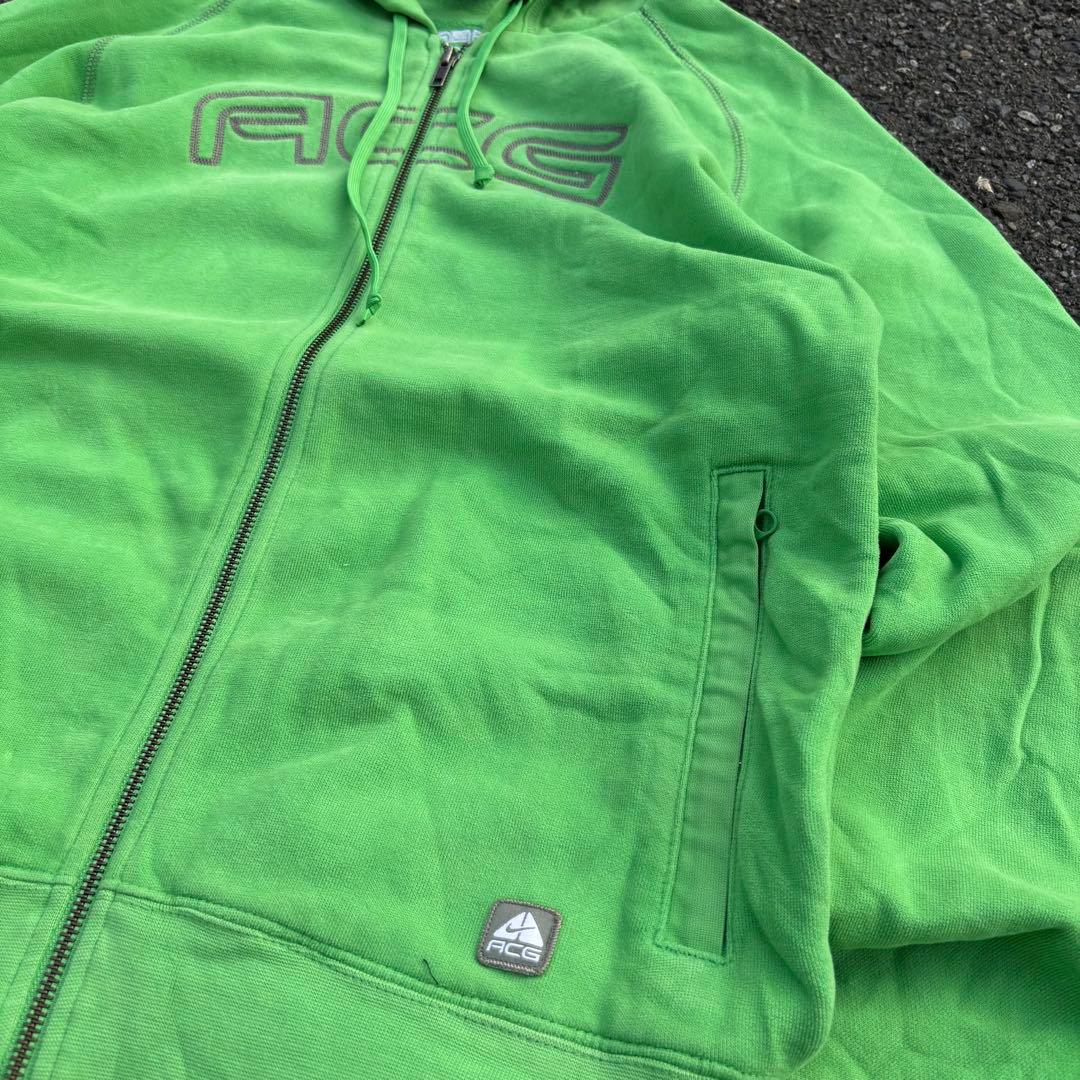 00s nike acg 黄緑 ロゴドン ジップパーカー シティーボーイ