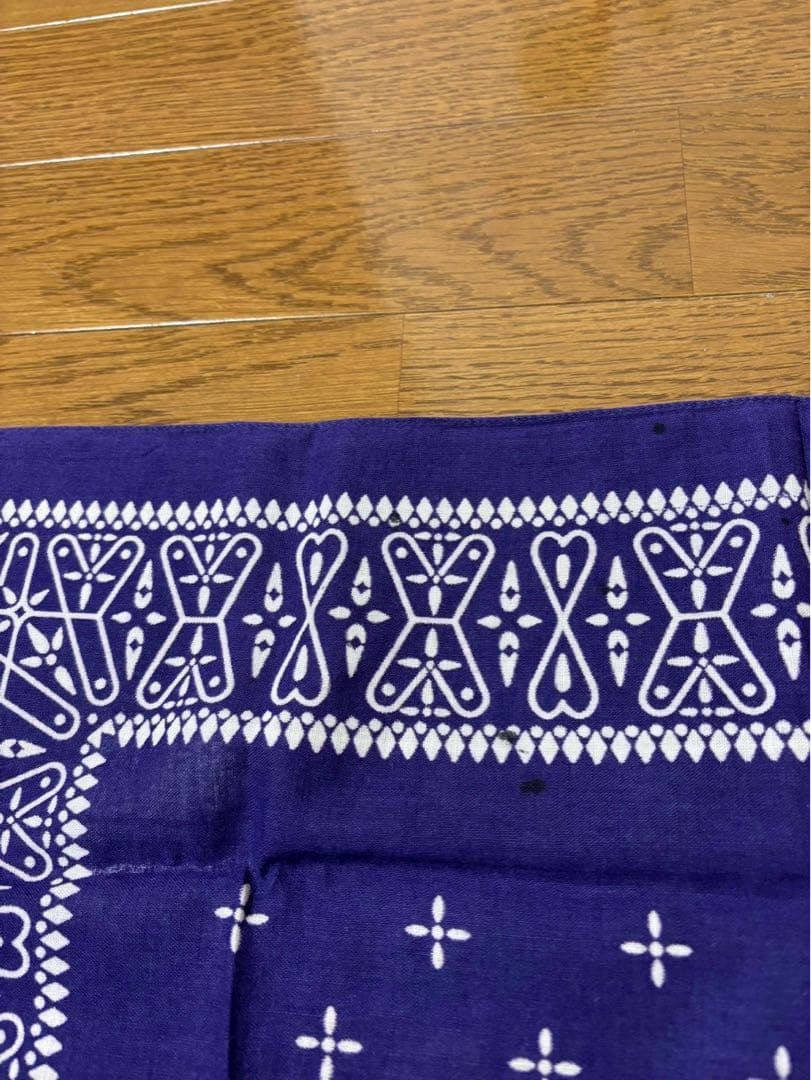 ヴィンテージ　クロスバンダナ ナス紺