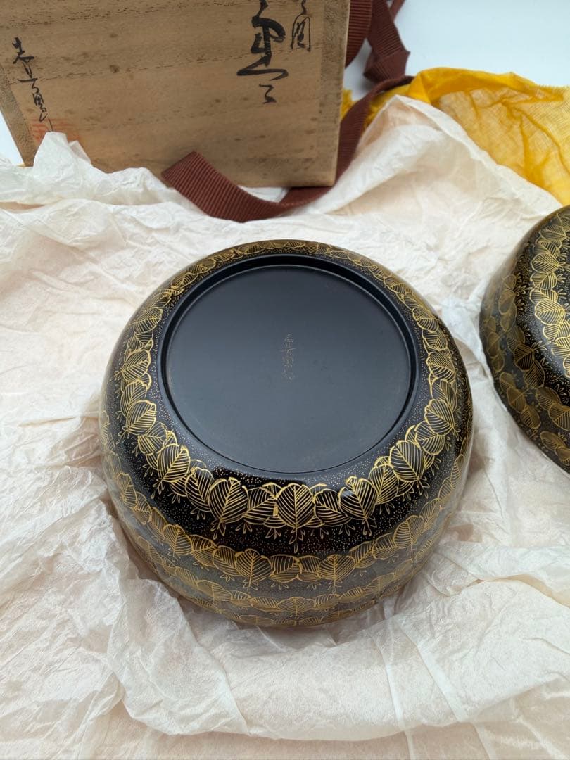 茶道具 沈金師 前志芸男 作 輪島桐の絵 棗