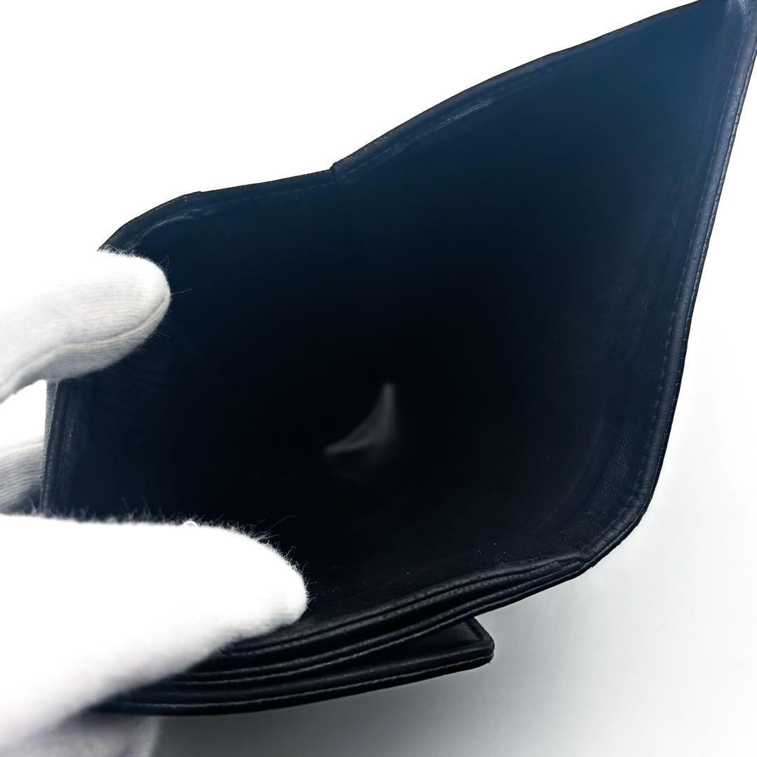 【美品✨】シャネル ココステッチ キャビア Wホック 二つ折 財布