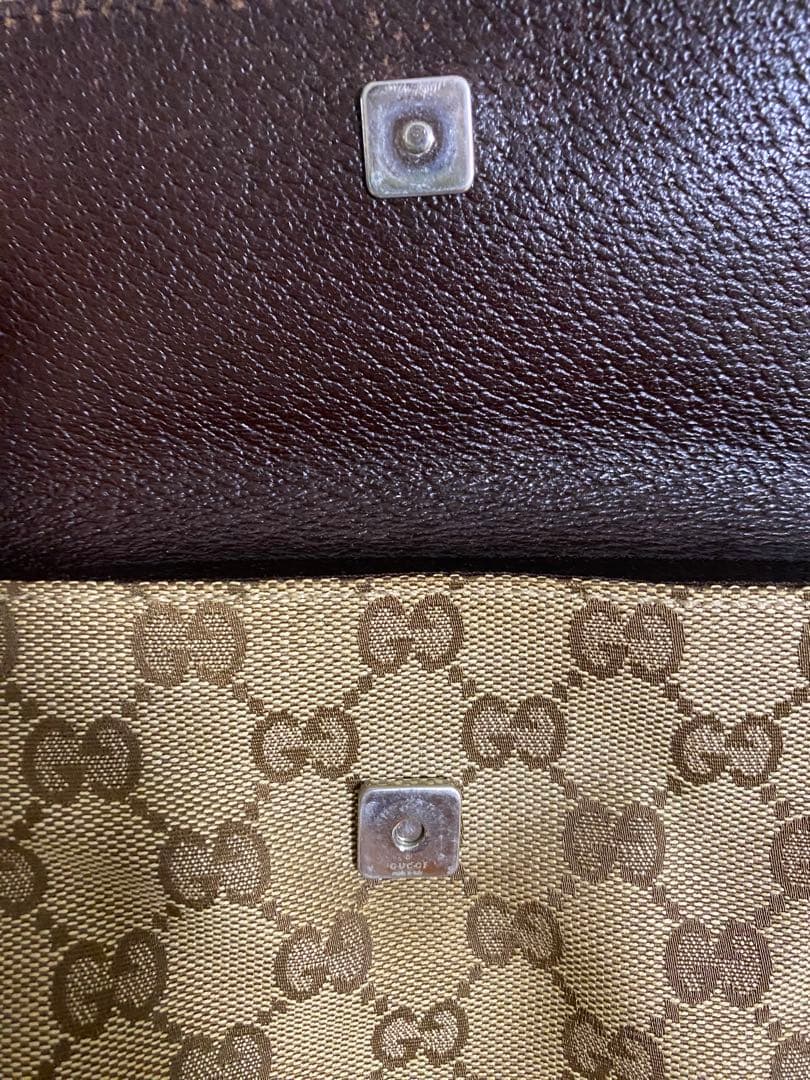 値下げGUCCI GGキャンバス ロゴ　シェリーライン レザー ショルダーバッグ