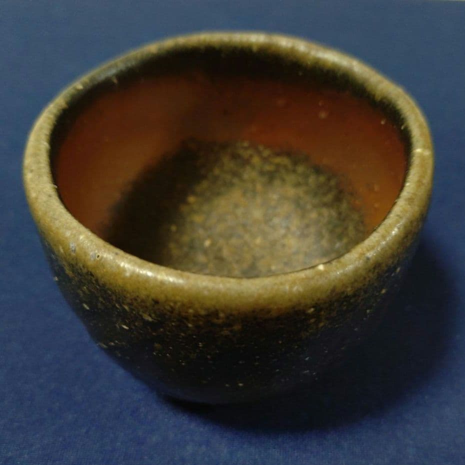 【備前焼】松田華山　備前木目酒呑