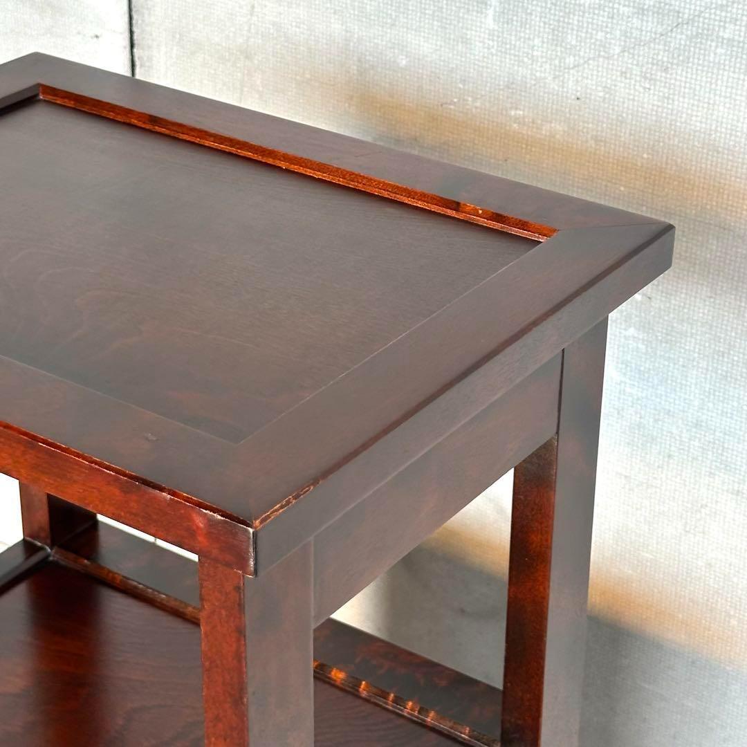 ✿ 昭和レトロ ✿ 北海道民芸家具 カバ無垢材 電話台 サイドチェスト ホクミン