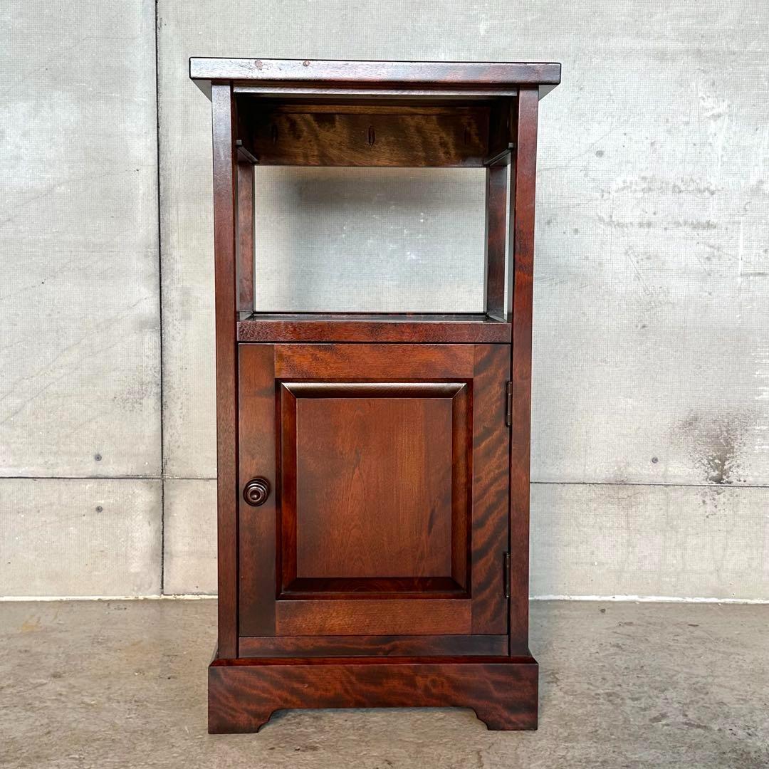 ✿ 昭和レトロ ✿ 北海道民芸家具 カバ無垢材 電話台 サイドチェスト ホクミン