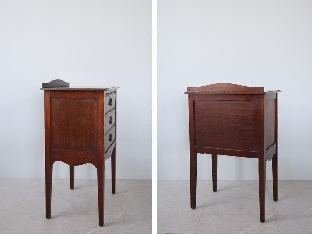 英国アンティーク木製ミュージックキャビネット/3杯チェスト/レコード(88-73