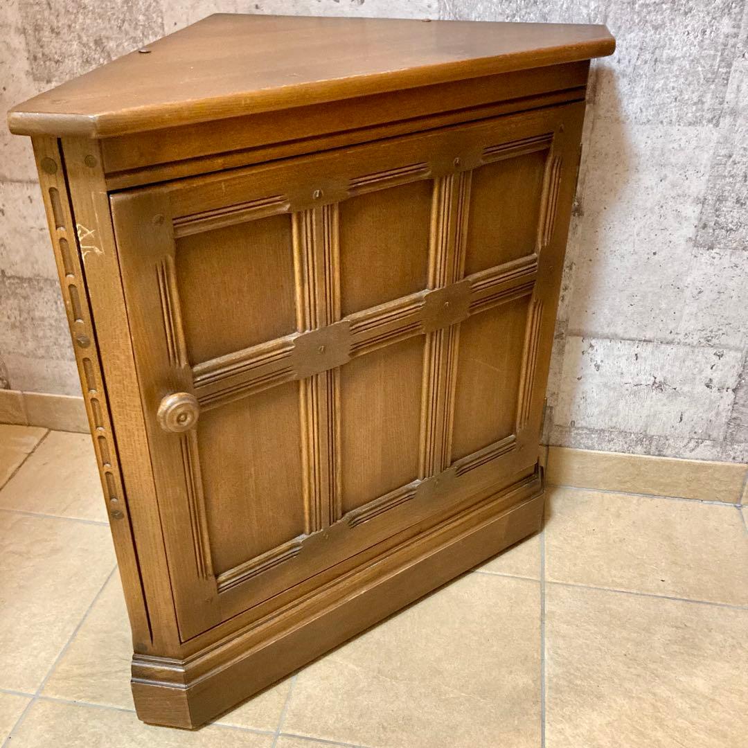 天然木 コーナーキャビネット飾り棚 レトロ 古民家家具