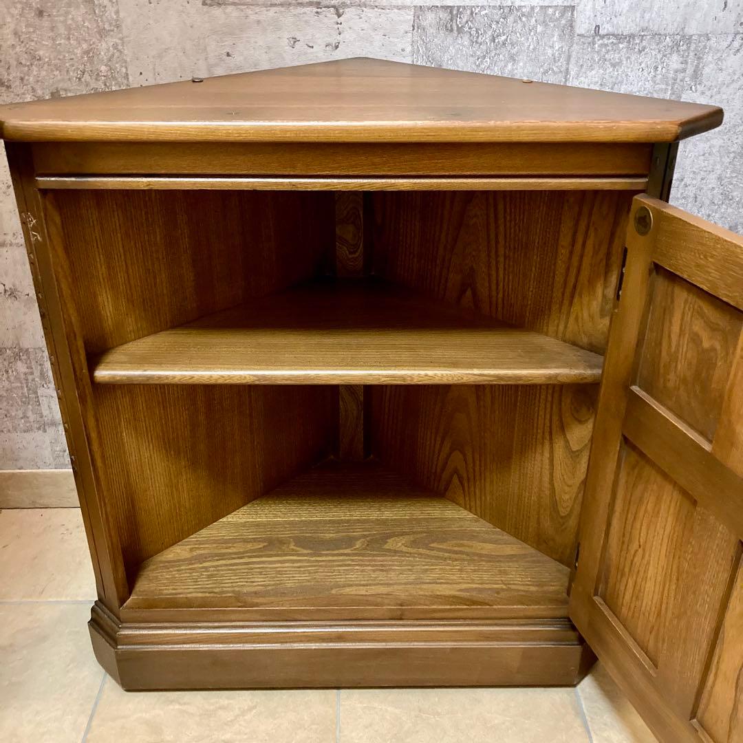 天然木 コーナーキャビネット飾り棚 レトロ 古民家家具