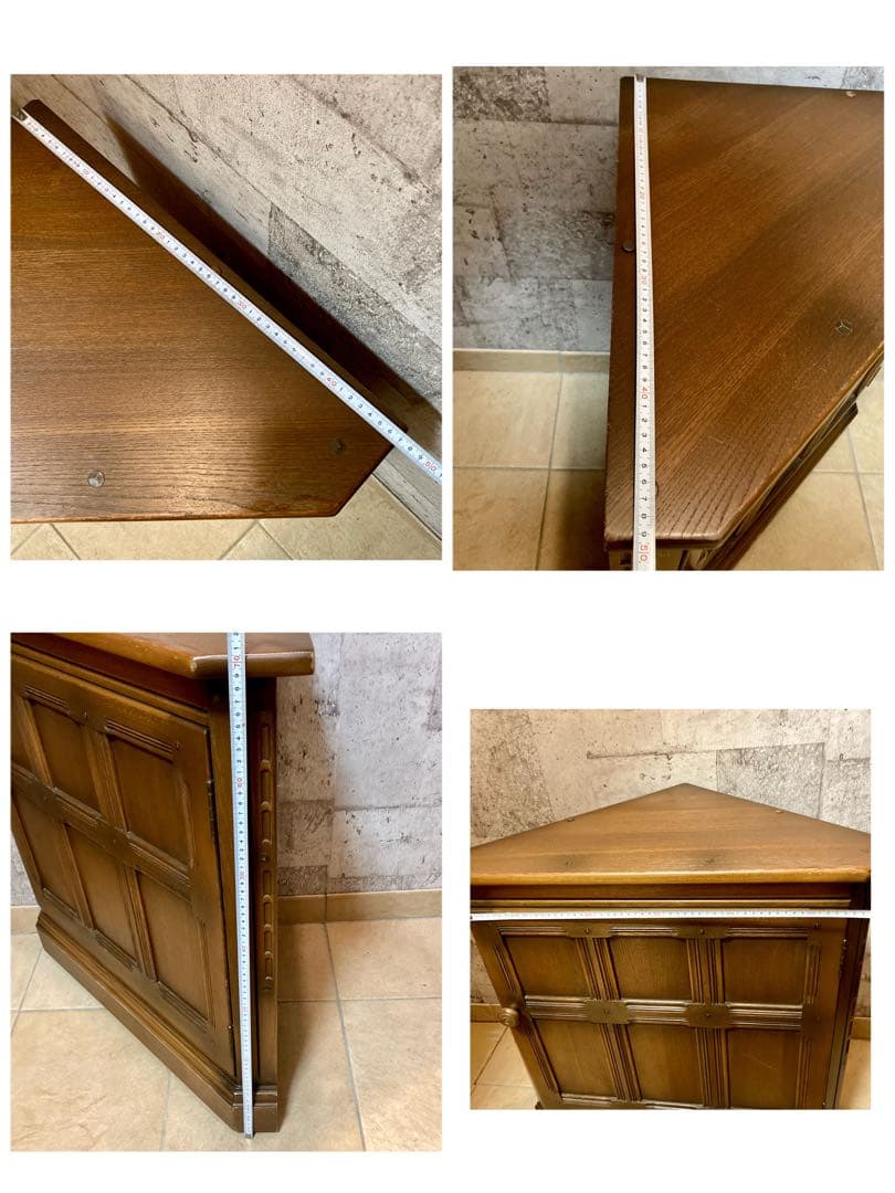 天然木 コーナーキャビネット飾り棚 レトロ 古民家家具