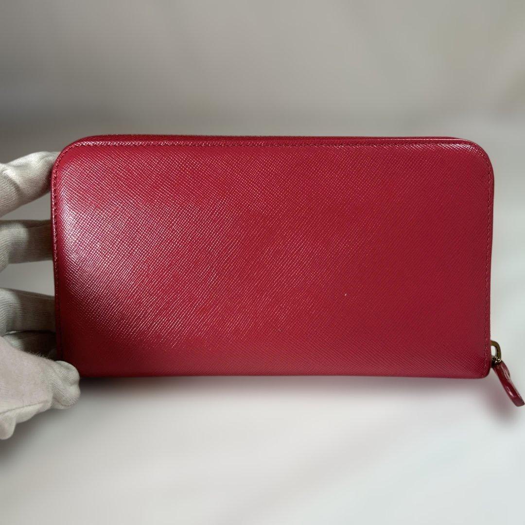 【sk/7.20/30】PRADA ピンク 二つ折り財布 リボン付き