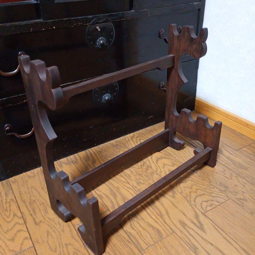 ギブソン　刀掛け台　5本掛け　無垢材　刀台　日本刀　武具