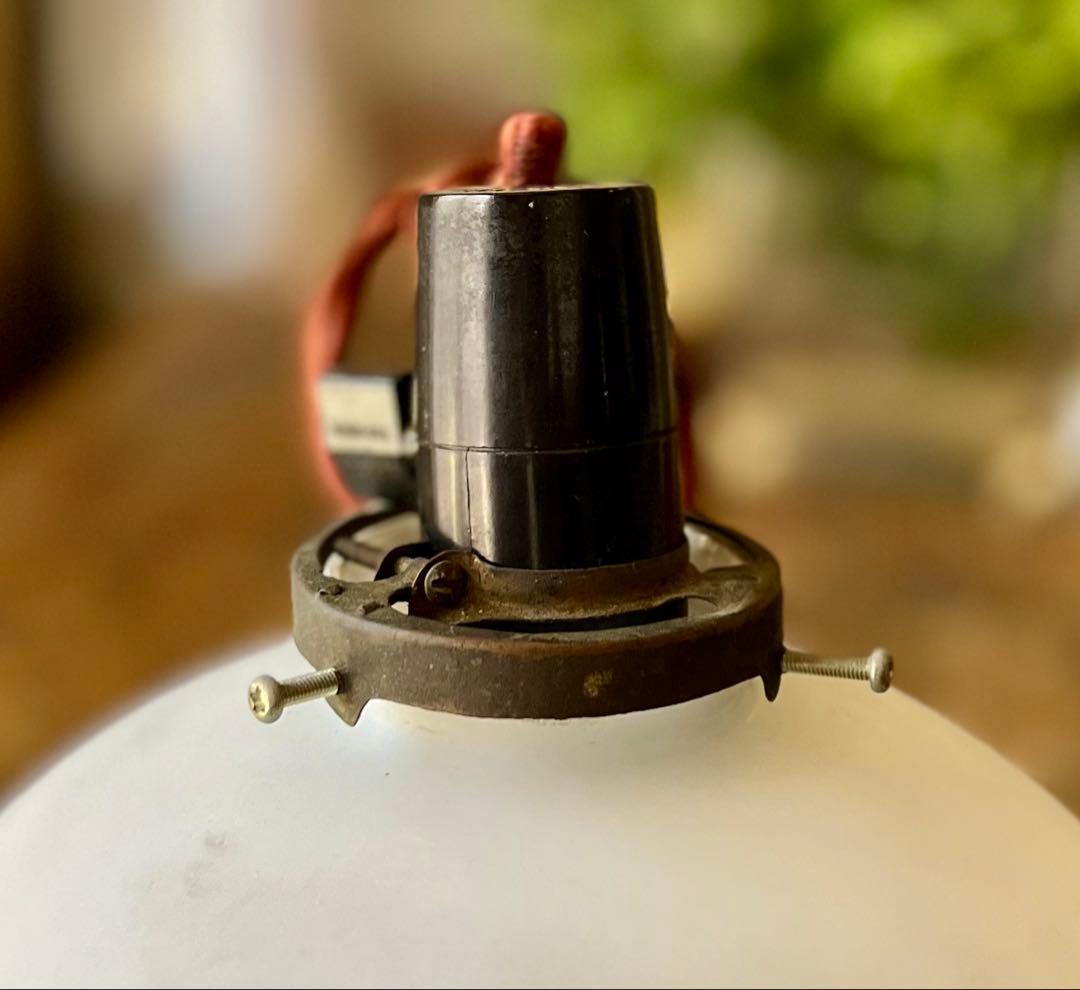 レトロ　大正ロマン　すりガラス花模様電笠　照明　灯り　古民家　アンティーク