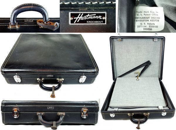 ハートマン『ノッカバウト』本革 トランク 濃灰 （1980年代）USA