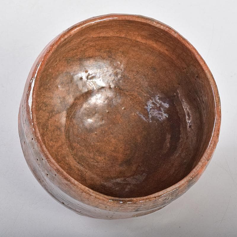 茶道具　楽吉左衛門　赤楽茶碗　共箱　D　R8674