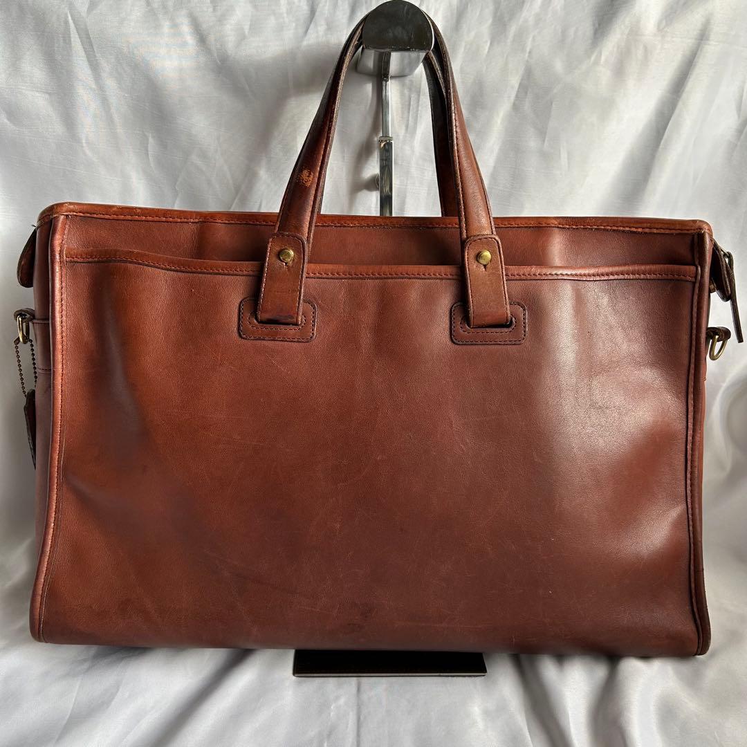 【希少】80s USA製 オールドコーチ レザー ビジネスバッグ 2way 茶