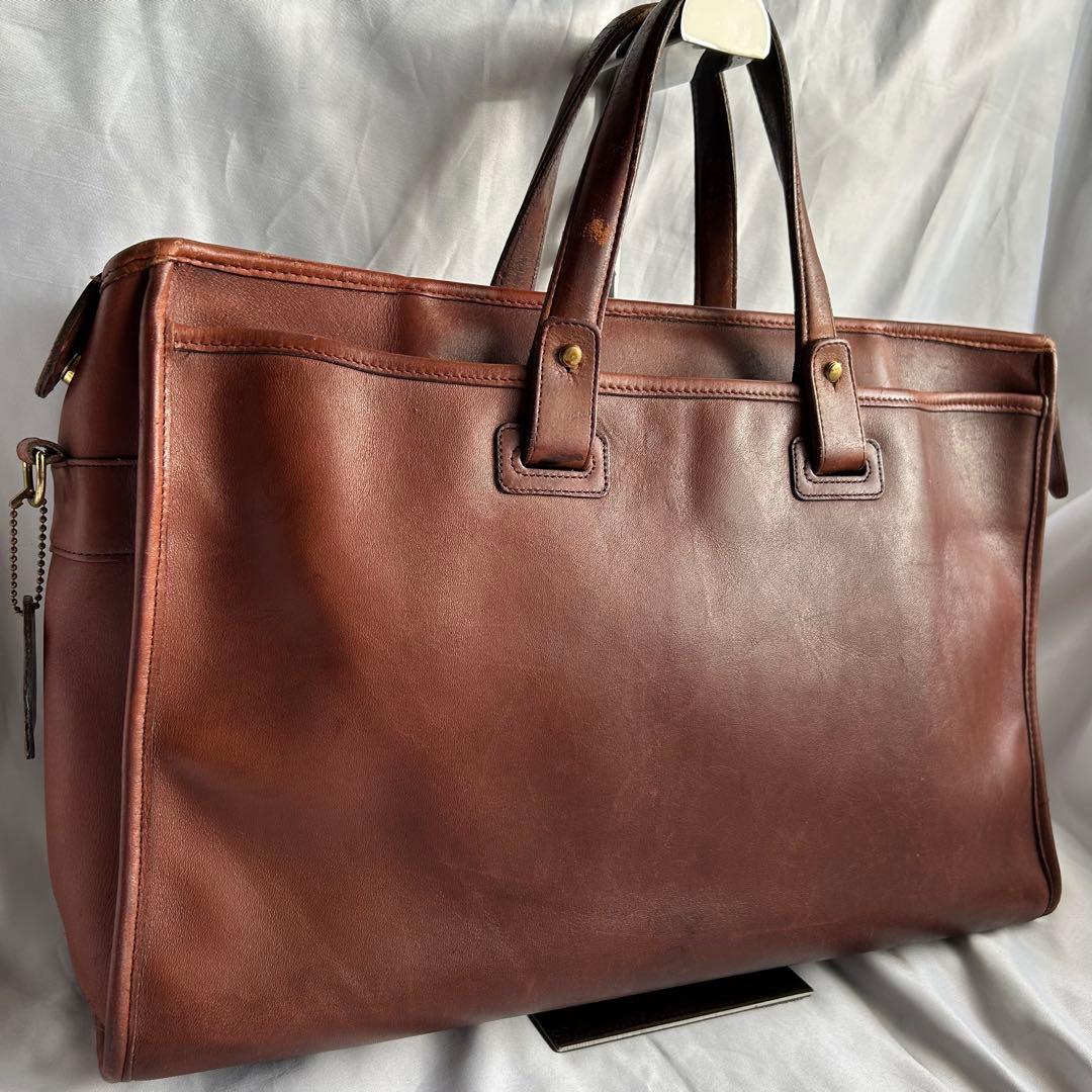 【希少】80s USA製 オールドコーチ レザー ビジネスバッグ 2way 茶