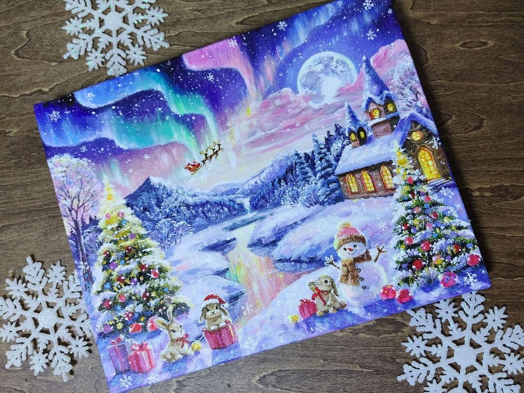 ♡*)様 【Christmas Party】アクリル画 F3 風景画 絵画