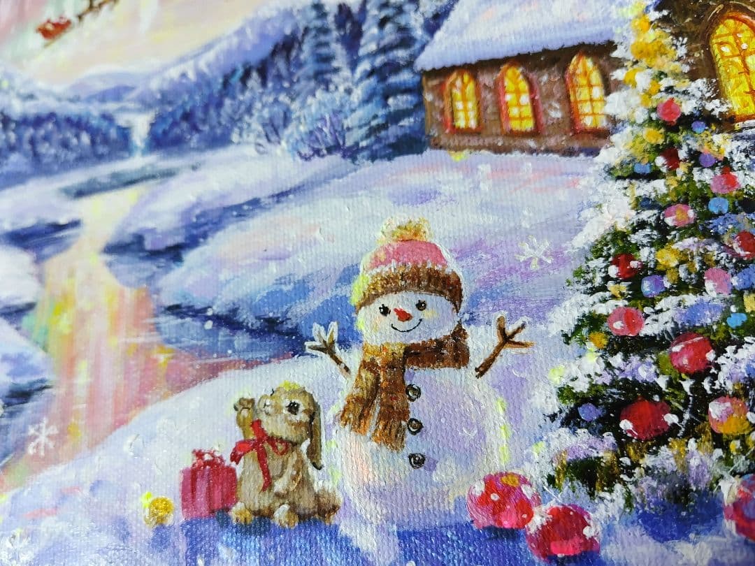 ♡*)様 【Christmas Party】アクリル画 F3 風景画 絵画