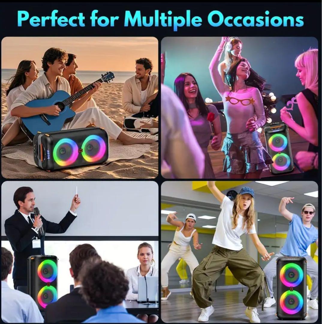 【新品】JYX T27-Tポータブルカラオケスピーカーセット（マイク2本付き）