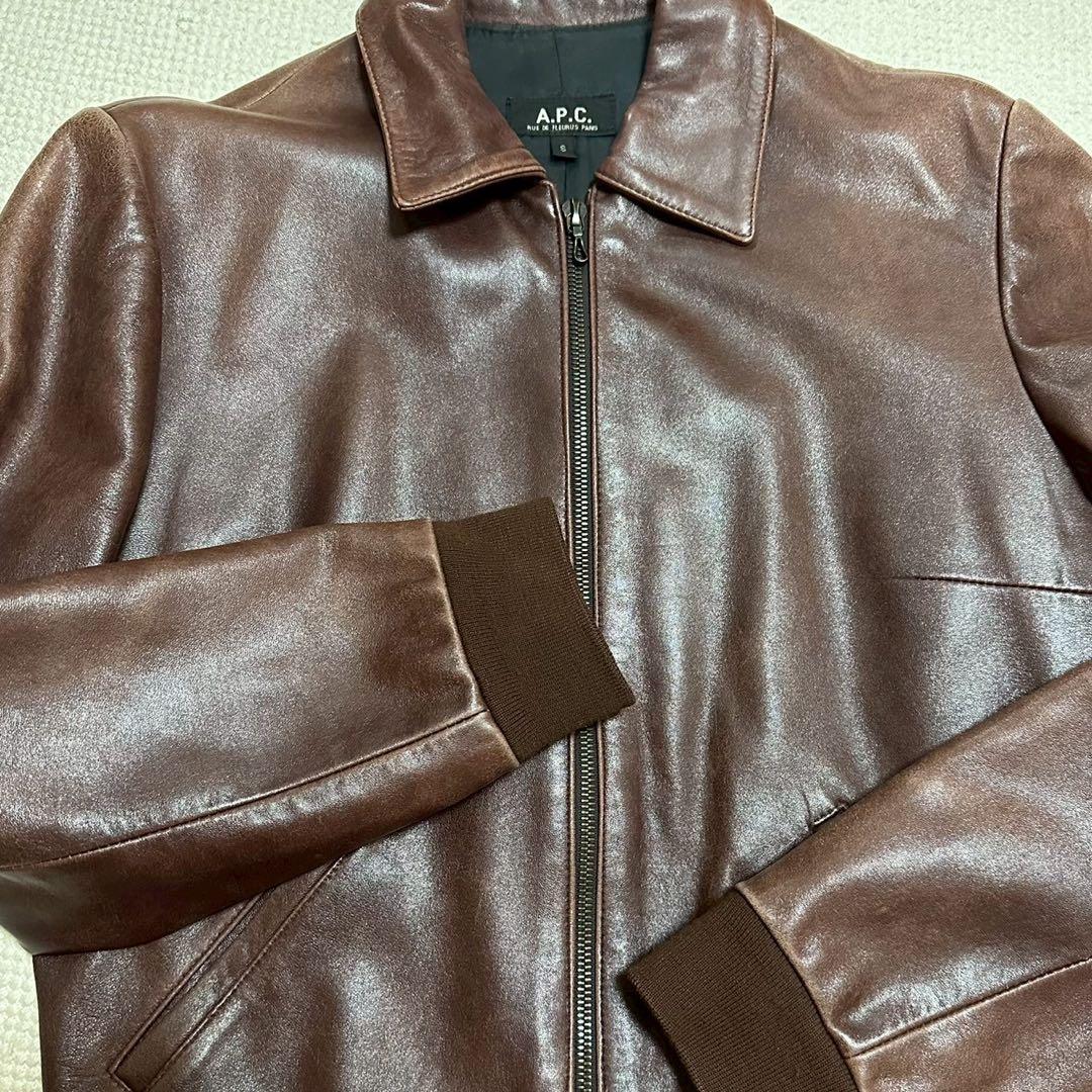 a.p.c ラムレザージャケット