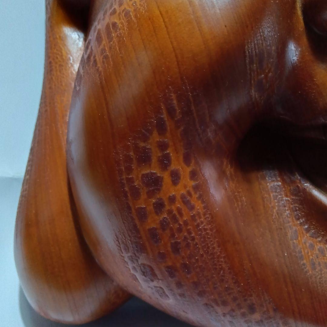 【大型】木彫り お面 木製 民芸 壁掛け 表情豊か 経年変化あり