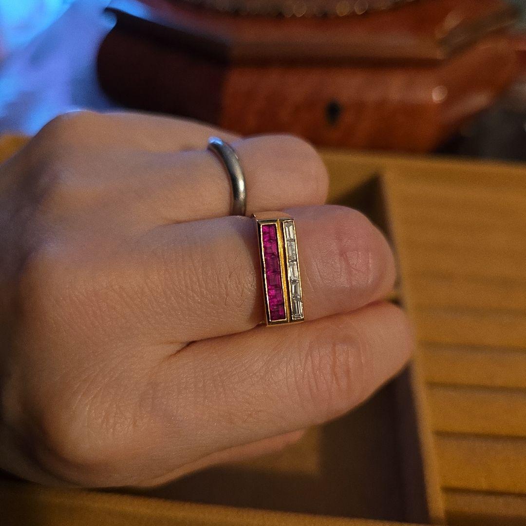 最終値段足立宝石店k18 ルビー ダイヤモンド リング