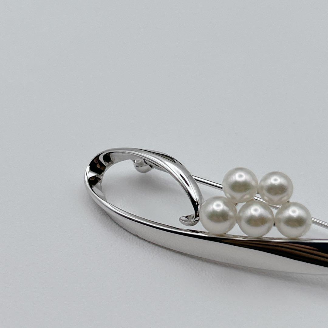 高級 4〜5mm MIKIMOTO ミキモト ブローチ あこや真珠 SILVER