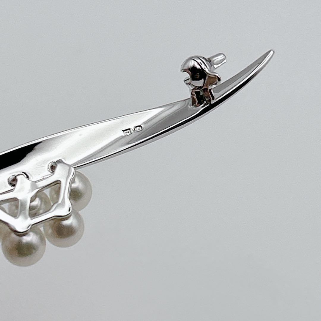 高級 4〜5mm MIKIMOTO ミキモト ブローチ あこや真珠 SILVER