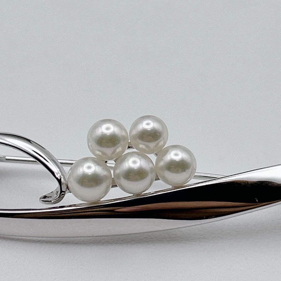 高級 4〜5mm MIKIMOTO ミキモト ブローチ あこや真珠 SILVER
